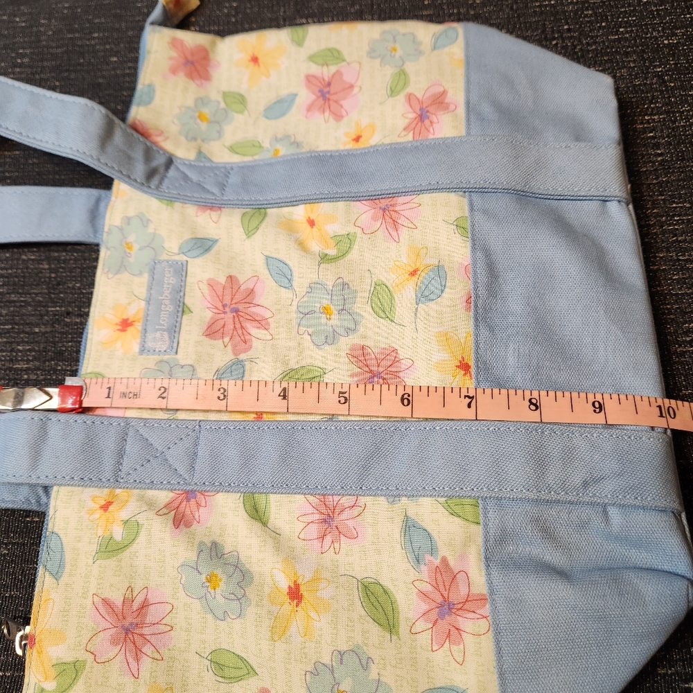 Longaberger Basket Mother's Day Blue Floral Tote Bag Multipurpose - Picture 9 of 11